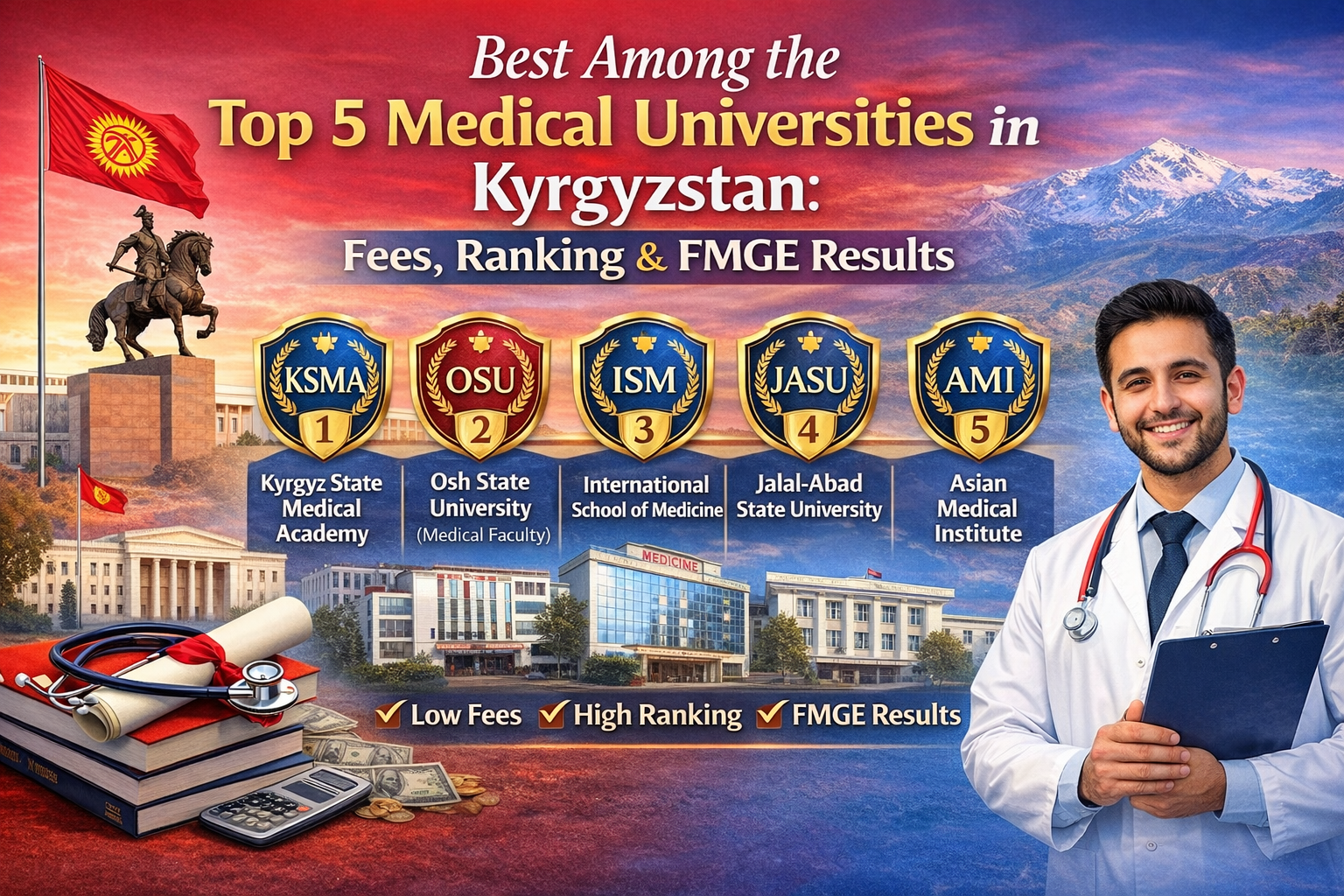 Best Among the Top 5 Medical Universities in Kyrgyzstan: Fees, Ranking & FMGE Results